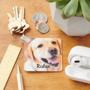 Pet Photo and Name Personalized Keychain