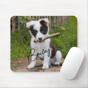 Pet Photo Black Script Mousepad