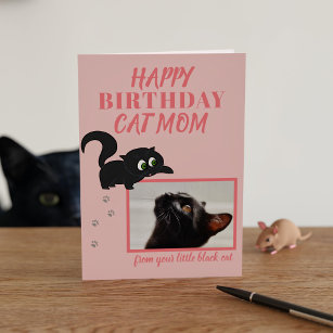 Pet Photo Cat Mom Happy Birthday Card
