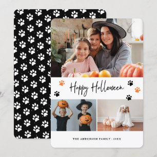 Pet Photo Collage Happy Halloween Card