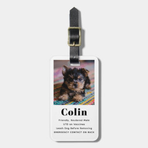 Pet Photo Contact Information Luggage Tag
