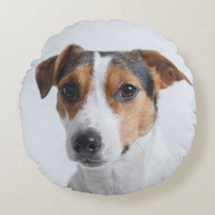Pet photo dog add your own custom  personalized round pillow