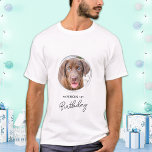 Pet Photo Dog Birthday Personalized T-Shirt<br><div class="desc">Puppy Pawty ! Add the finishing touch to your puppy or dogs birthday with this elegant gold custom pet photo and glitter stars party shirts. Add your pup's favourite photo and personalize with name, age birthday! See out Puppy Dog birthday collection for matching birthday invitations, party decor, favours, and gifts....</div>