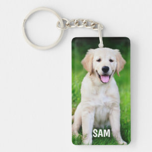 Pet Photo, Dog Lover, With Name Keychain