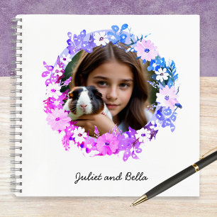 Pet Photo Floral Personalized Notebook