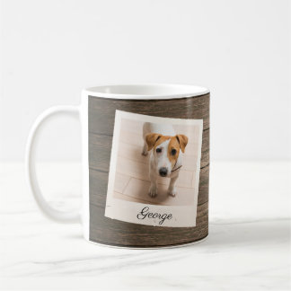 Pet Photo Frame Rustic Wood Personalized Coffee Mug