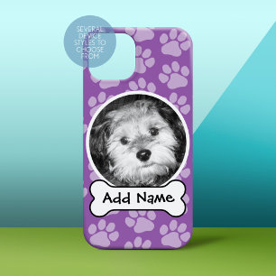 Pet Photo Frame with Paw Prints and Dog Bone Case-Mate iPhone 14 Case