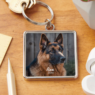 Pet Photo German Shepherd Personalize Keychain