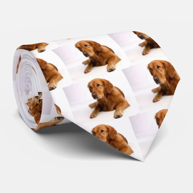 Pet Photo Golden Retriever Ties (Rolled)