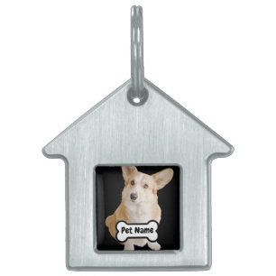 Pet Photo Image and Name in Dog Bone ID Tag
