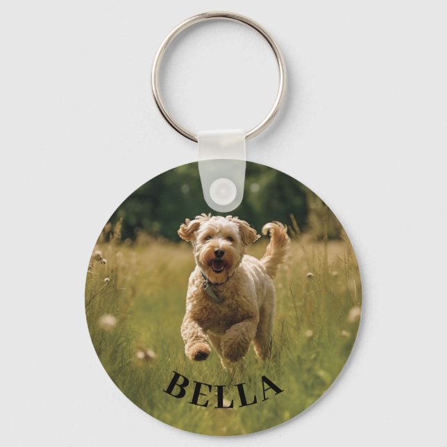 Pet Photo Keepsake Customizable Keychain (Front)