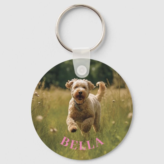 Pet Photo Keepsake Customizable Keychain (Front)