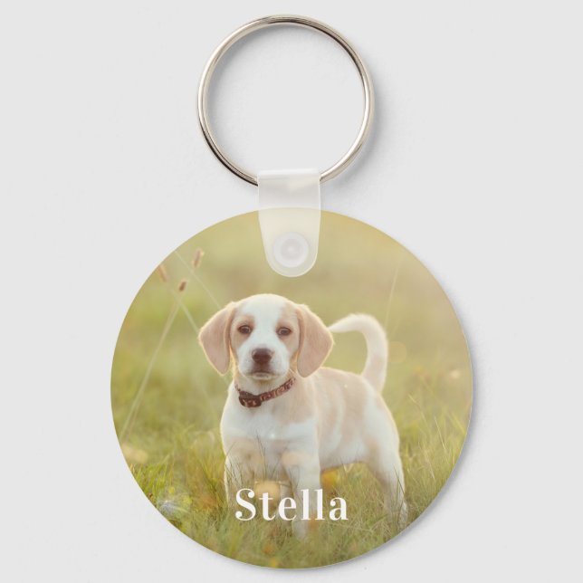 Pet Photo Keychain Personalized Pet Photo Dog Love (Front)