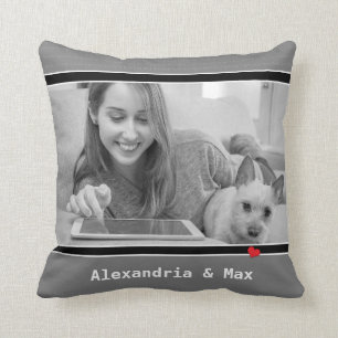 Pet Photo Love My Dog XOXO Throw Pillow