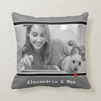 Pet Photo Love My Dog XOXO Throw Pillow