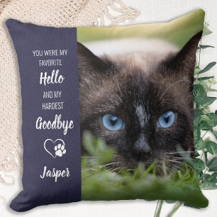 Pet Photo Memorial - Add Your Photo - Cat Photo Throw Pillow