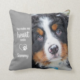Pet Photo Memorial - Add Your Photo - Dog Photo Throw Pillow