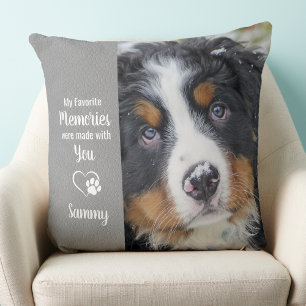 Pet Photo Memorial - Add Your Photo - Dog Photo Throw Pillow