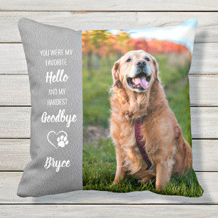 Pet Photo Memorial - Add Your Photo - Dog Photo Throw Pillow