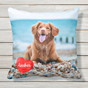 Pet Photo Memorial - Add Your Photo - Dog Photo Throw Pillow