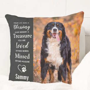 Pet Photo Memorial - Add Your Photo - Dog Photo Throw Pillow