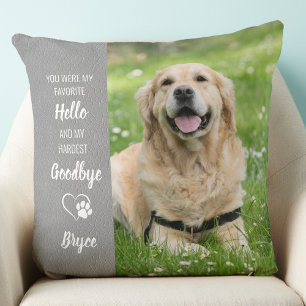 Pet Photo Memorial - Add Your Photo - Dog Photo Throw Pillow
