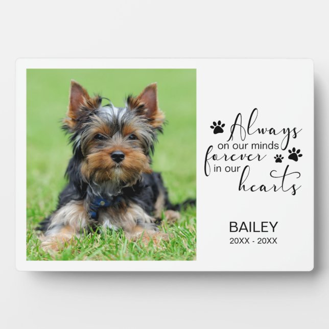 Pet Photo Memorial Always on our Minds Plaque (Front)