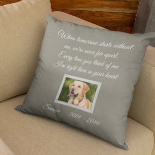 Pet Photo Memorial Customize Dog Cat Photo Throw Pillow
