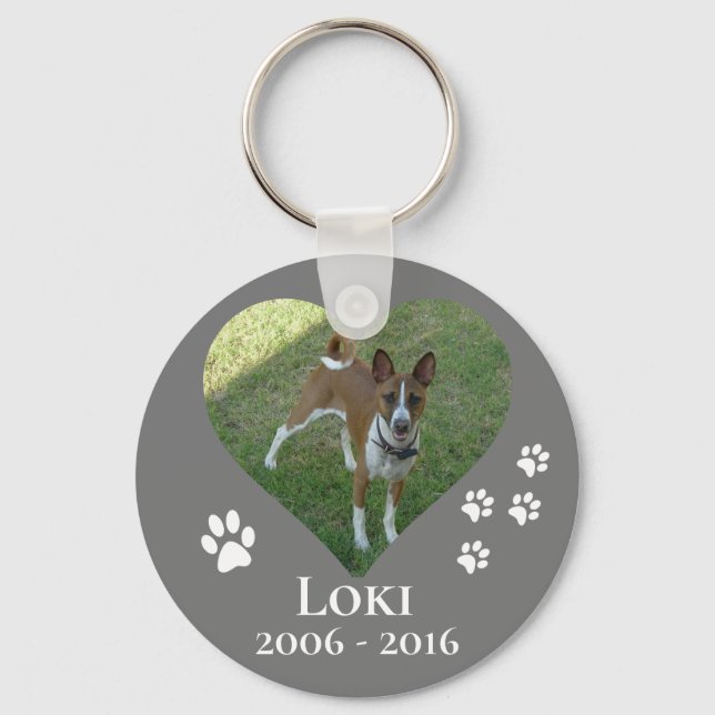 Pet Photo Memorial Customize Heart Photo Keychain (Front)