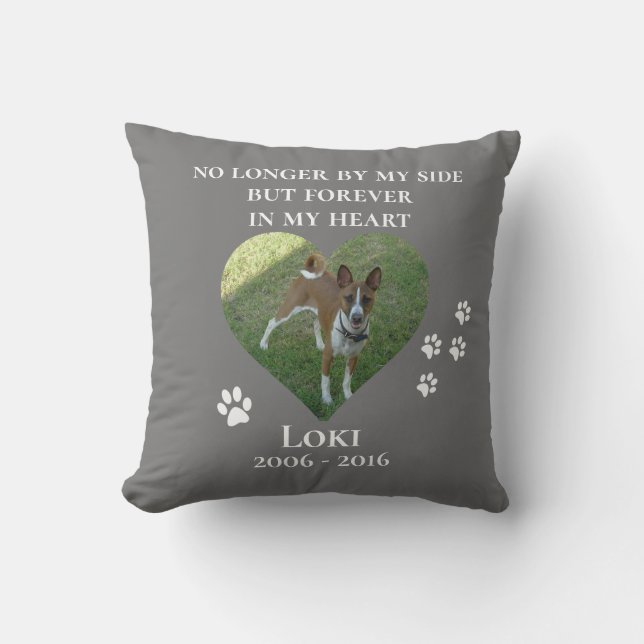 Pet Photo Memorial Customize Heart Photo Throw Pillow (Front)