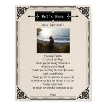 Pet Photo Memorial Dog Prière - Poster