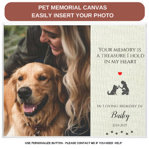 Pet Photo Memorial Pet Loss Quote Personalized Canvas Print
