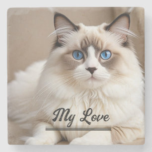 Pet Photo ''My Love'' Personalize Stone Coaster