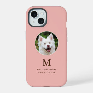 Pet Photo Peach Personalized iPhone 15 Case