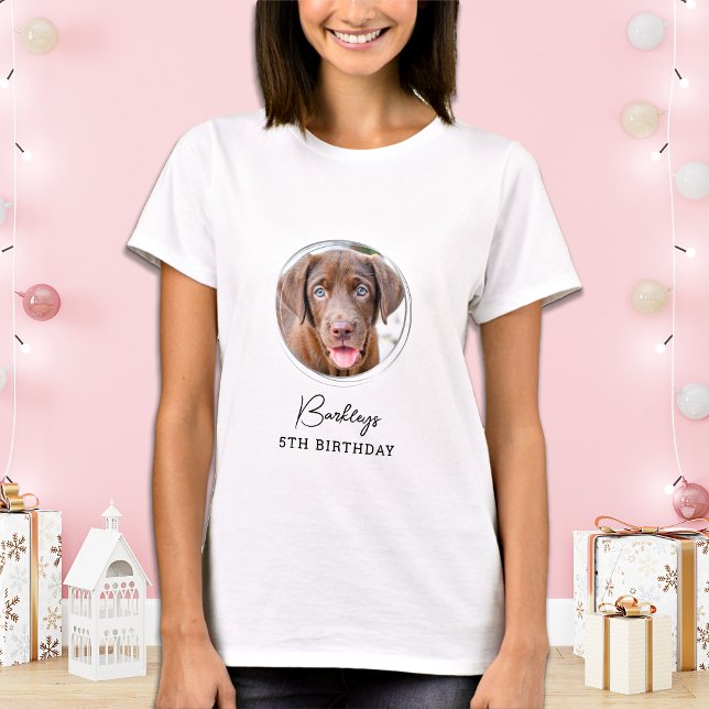 Pet Photo Personalized Dog Birthday T-Shirt (Creator Uploaded)