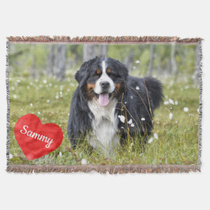 Pet Photo Personalized Dog Lover Memorial Throw Blanket