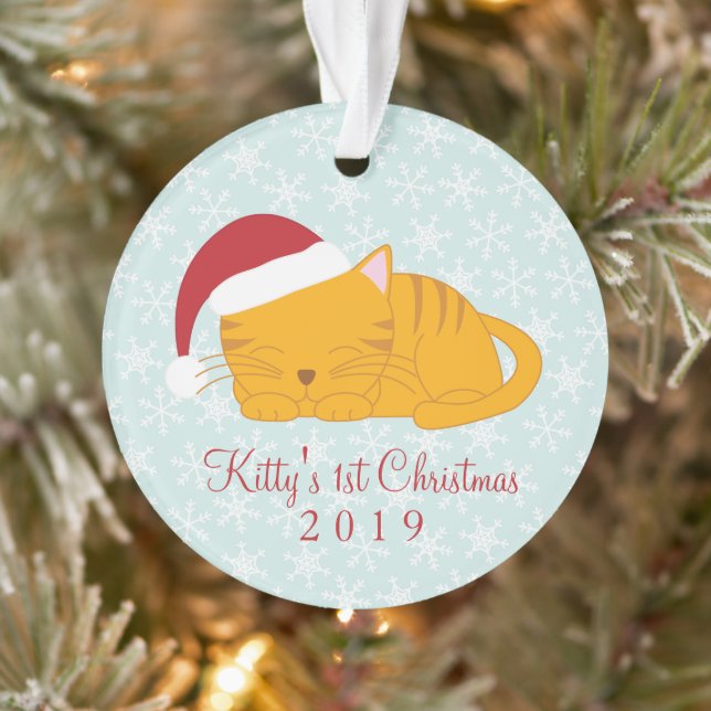 Pet Photo - Personalized Orange Tabby Cat Ornament (Tree)