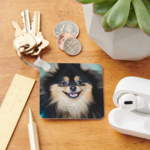Pet Photo Personalized with Name Dog Lover Keychain