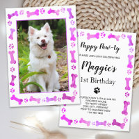 Pet Photo Pink Paw Prints Dog Birthday