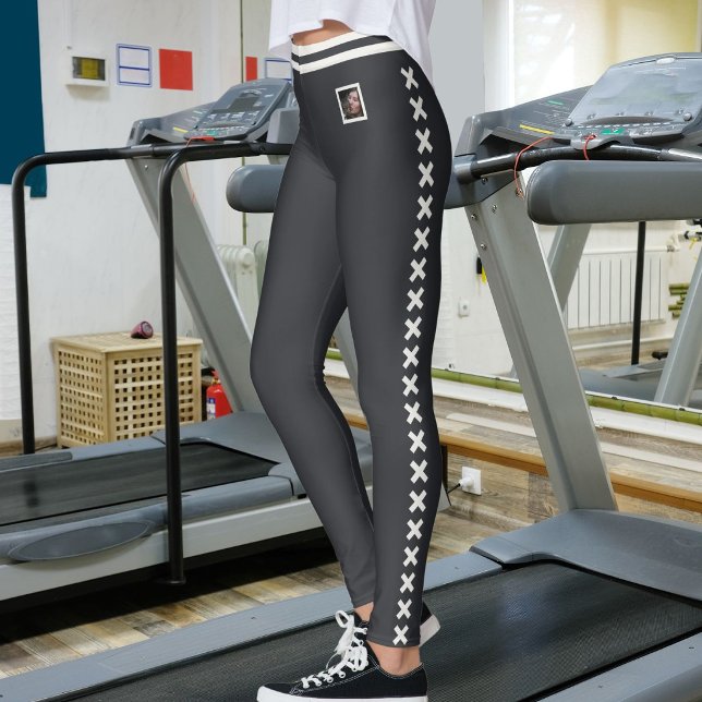 Pet Photo Text Neutral Pattern Caviar Customized Leggings (Creator Uploaded)