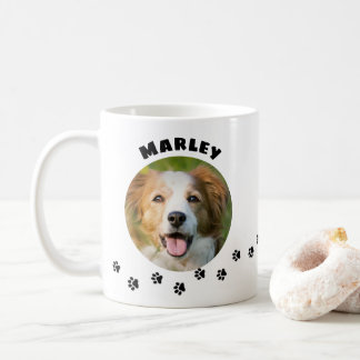 Pet Photo with Paw Prints Trail for Cat and Dog Co Coffee Mug