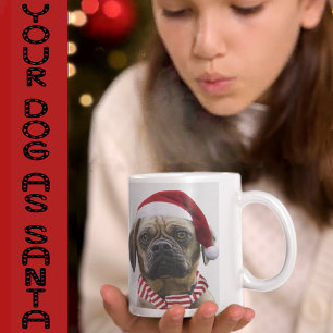Pet Photo with Santa Hat Gift for Dog Mom Coffee Mug