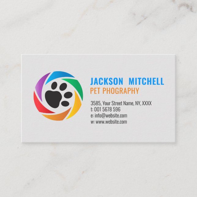 Pet Photographer - Pet Photography Teals Business Card (Front)