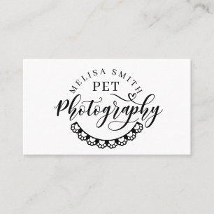 Pet photography in shape of a circle business card