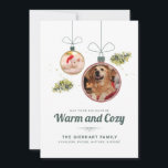 Pet Photos Family Christmas Modern Holiday Card<br><div class="desc">Our enchanting Custom Botanical Christmas Greetings Pets Photo Card is a delightful way to spread holiday cheer and leave a lasting impression on your friends and family. This beautifully designed card is adorned with photos of your fur babies, evoking the warmth and charm of the festive season. Customize it with...</div>
