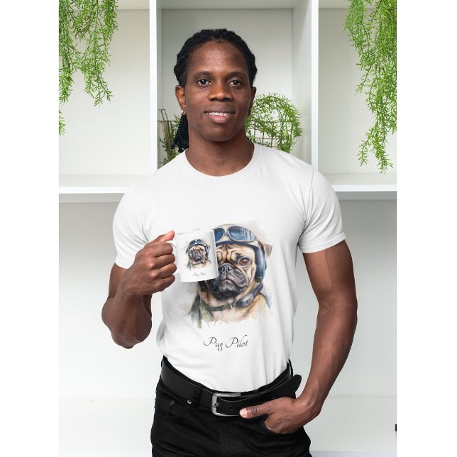 Pet Pilot Pug customizable T-Shirt (Creator Uploaded)