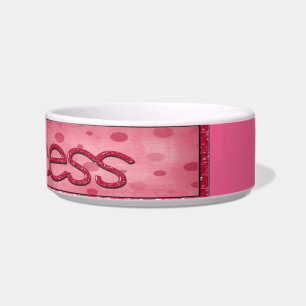 Pet Pink Princess Dog water bowl or Food Dish