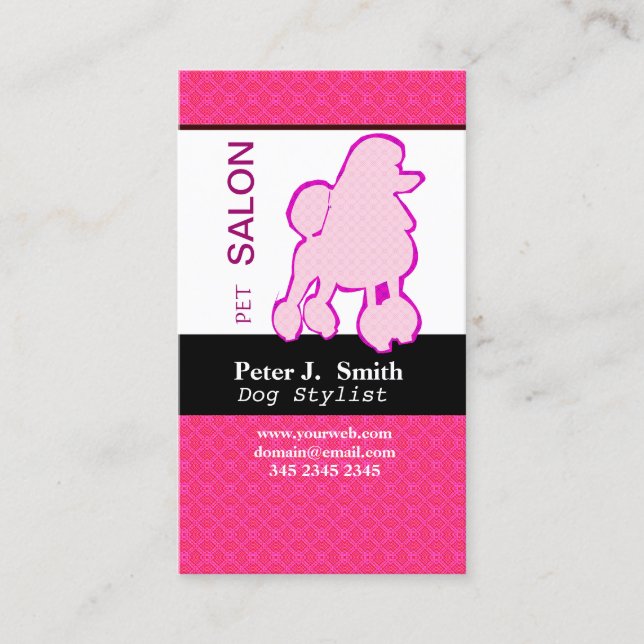 Pet Pink Purple Poodle Customer Loyalty Referral (Front)