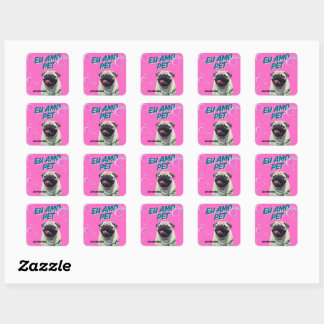 Pet Pink Square Adhesives Sticker