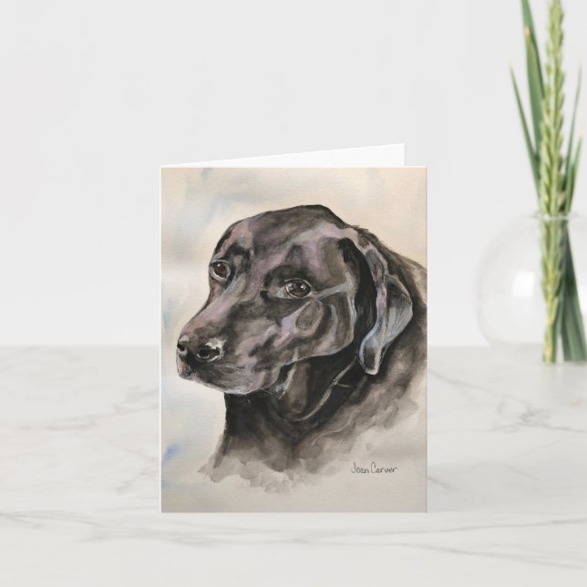 Pet Portrait - Black Lab Card (Front)